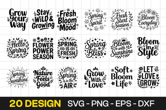 Spring Positive Quotes Floral Typography