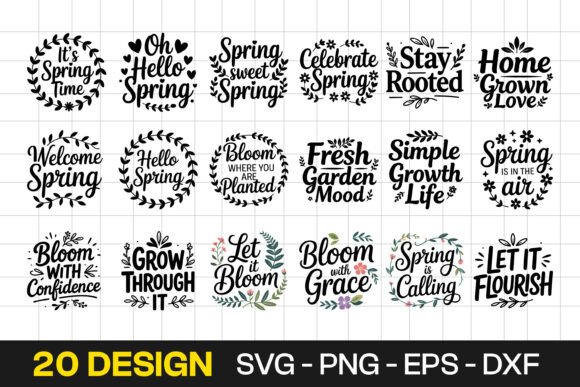 Spring Quotes Wreath Floral Typography